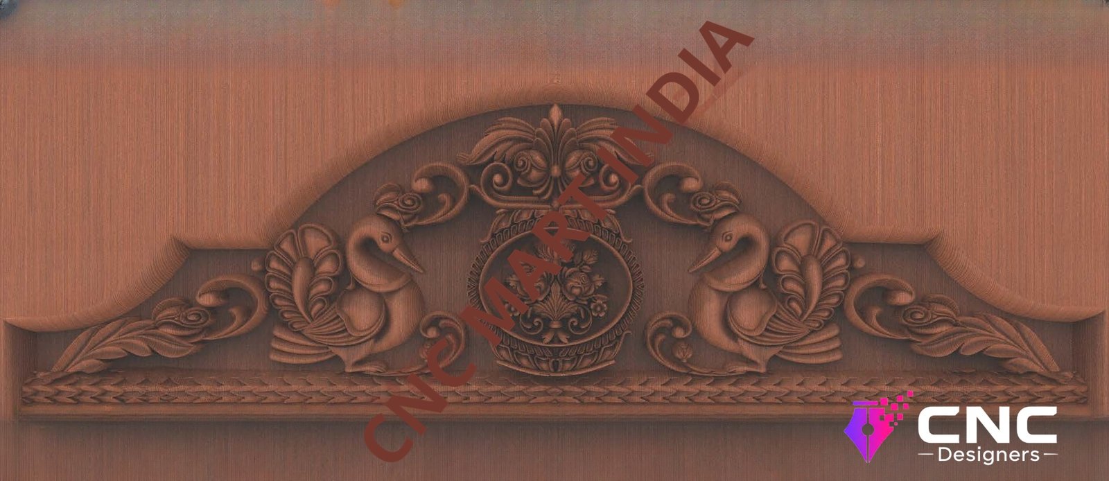 Beds & Sofa - BS-104 Swan Motif Ornamental Bed Headboard Panel